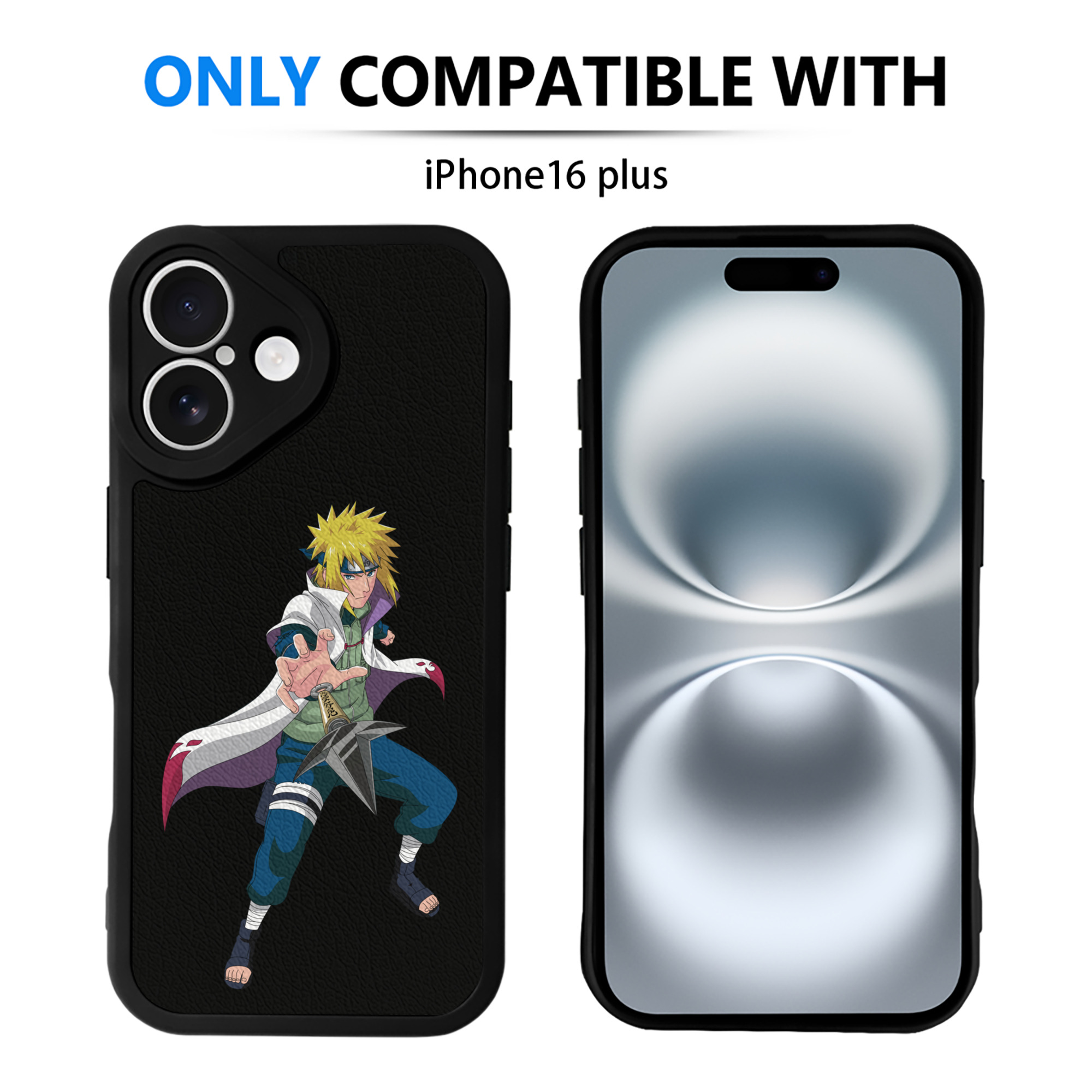 （画像用） NARUTO -ナルト- 波風 ミナト Namikaze Minato 【iPhone 16シリーズ対応】シリコンスマホケース（レザー調） 材質：シリコン